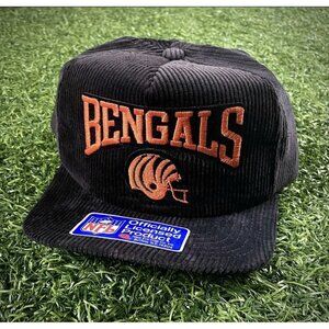 Vintage 80s Cincinnati Bengals New Era NFL Corduroy Snapback Hat Cap NEW